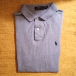Men's Ralph Lauren Polo medium shirt short sleeve light blue soft cotton